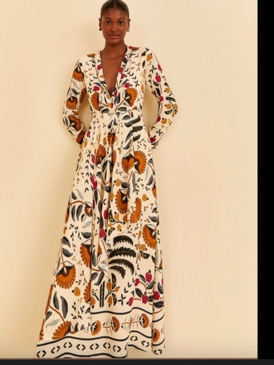 FARM Rio Dresses & Skirts - FARM RiO
Farm Rio Sand Palms Paradise Long Sleeve Maxi Dress XL